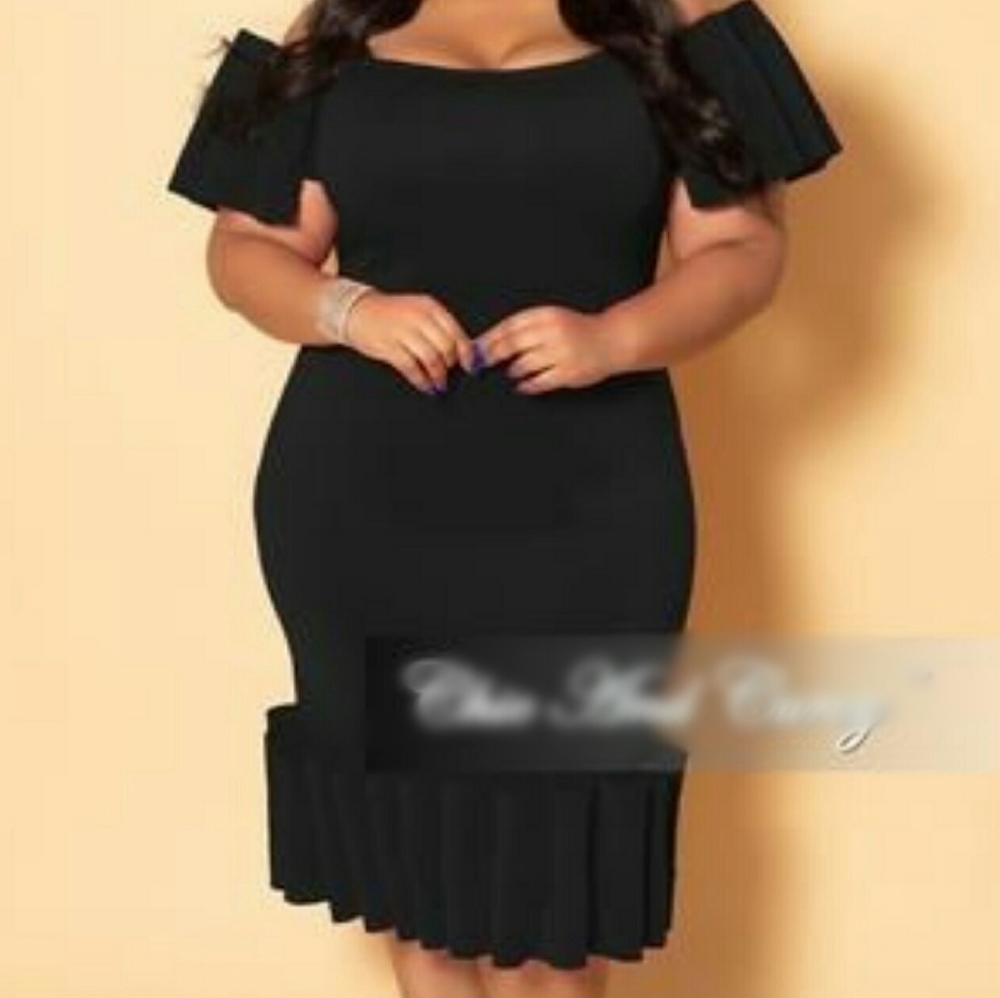 Navy blue off the shoulder dress